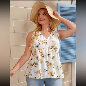 Shein Floral Sleeveless Blouse